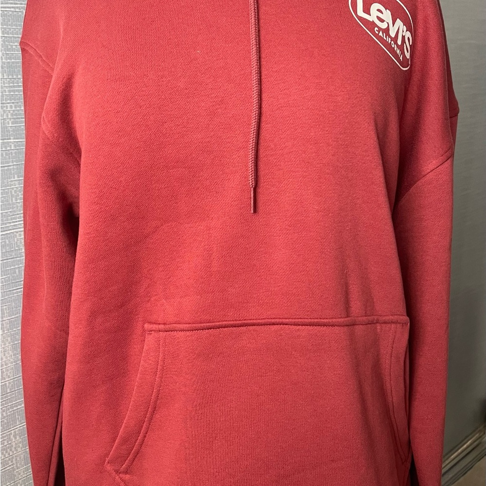 Levi's Red Pullover Sweatshirt with Half-Zip